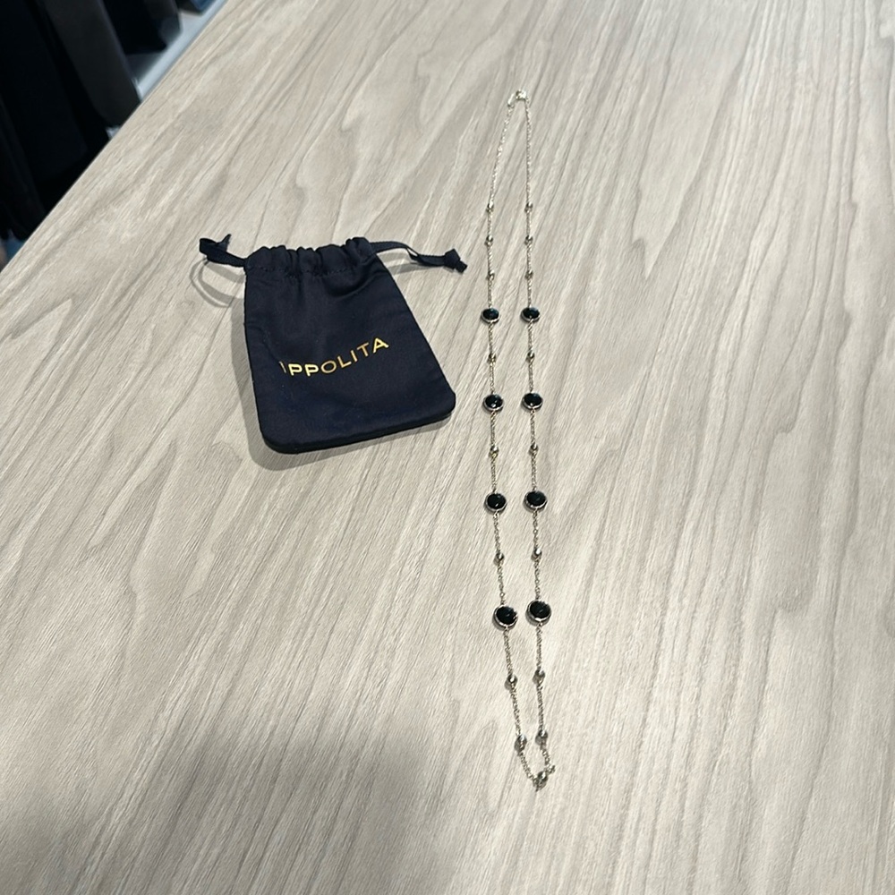 Ippolita Lollpip Ball and Stone Station Necklace (Sterling Silver and Onyx)